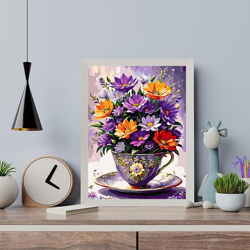 Arttoplus Flowers Paint by Numbers Kit for Adults Beginner 16x20 inch - color: A-MT19890-US