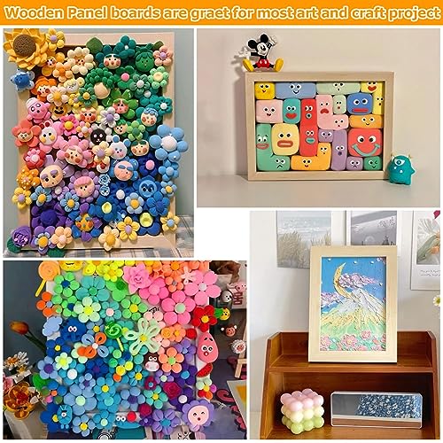 6 Pack Unfinished Wood Canvas Panels for Painting 12 x 16 Inch Craft Wood Board, 3/4’’ Deep Cradle Boards for Painting, Pouring, Arts, Crafts, Paints and More
