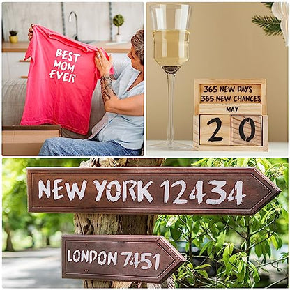 36Pcs Letter Stencils, Reusable Numbers & Alphabet Stencils,11 inch,Cursive | Reusable, Numbers & Alphabet, For Painting on Wood, Wall, Fabric, Rock, Chalkboard, Signage, Spray Painting Compatible - size: 11 IN