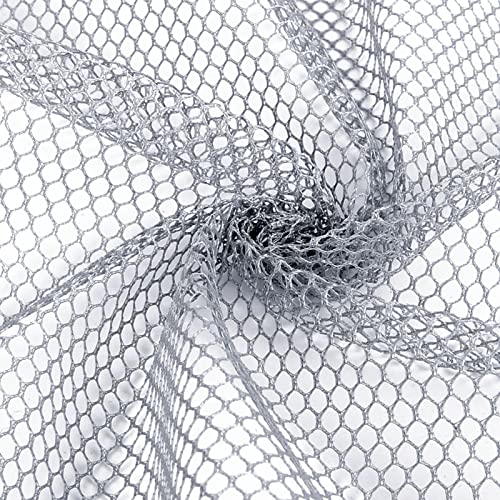Pllieay 29.5 X 59 Inch Gray Mesh Fabric Slightly Stretchy for Backpack Pocket and Straps, Netting Clothes, Netting Bag Shopping Bag - color: Grey