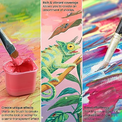 ARTEZA Gouache Paint Set, 24 Jelly Paint Tubs, 30 ml/1 fl oz, Opaque Colors