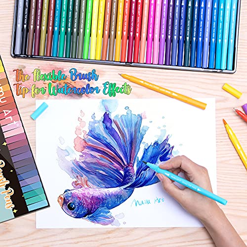 35 Dual Markers Pen for Adult Coloring Book, Coloring Brush Art Marker, Fine Tip Colored Pens for Bullet Journaling Drawing Planner (Pack of 3) - size: 1 Count (Pack of 105)