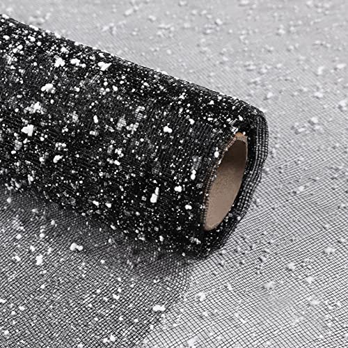 Korean Style Flower Wrapping Mesh Snow Dot Yarn Floral Bouquet Wrapping Paper Gift Packaging Supplies for Fresh Flowers,DIY Crafts 1Roll 19.7inch x 4Yard (Black) - color: Black, size: 1 Roll (Pack of 1)