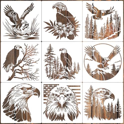 Wood Burning Stencils for Painting 12" Eagle Stencil - style: Eagle