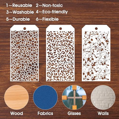 8 Pcs Journal Stencils Bullet Dotted Journals Supplies Planner Stencil | Drawing Templates, Accessories Kit, for Create Calendars Schedule, Journaling, DIY Notebook Cards, Scrapbook Decorations