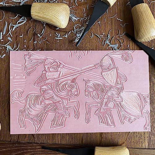MOUYAT 10 Pack 8 x 6 Inch Pink Rubber Carving Blocks, Rubber Linoleum Block Stamp for Printmaking, DIY Craft Project - color: Pink, size: 6x8 Inch 10 PCS