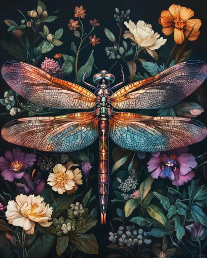 Dragonfly Paint by Numbers Kit for Adults Beginner 16x20inch(Without Frame) - color: MT22774-US