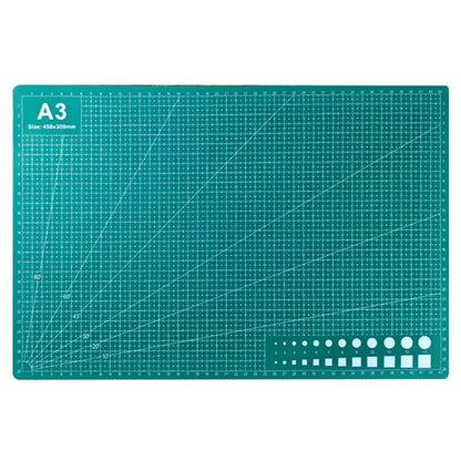Cutting Mat Art Sewing Mat 17.7"L x 11.8"W Gridded Rotary Cut Board Double-sided for Crafts Hobby Project Sewing Fabric (1, Green, A3:17.7"L x 11.8"W) - size: 17.7"L x 11.8"W