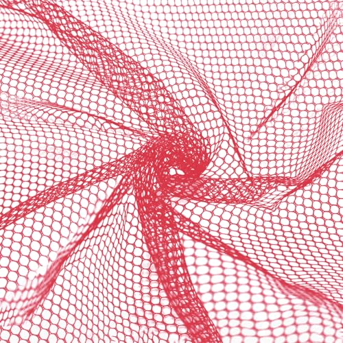 59" x 72"(2 Yards) Rose Pink Mesh Fabric | Slightly Stretchy for Sewing Projects, Backpack Pocket and Straps, Netting Clothes and Shopping Bag - color: Rose Pink