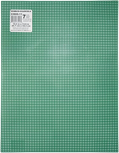 Darice 7 Mesh Christmas Green Plastic Canvas – Create a Variety of Fun Plastic Canvas Crafts Including Bookmarks, Picture Frames, Pins and More – 1 Sheet, 7 Holes Per Inch, 10.5”x13.5” Per Sheet