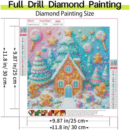 Shouruihua Quirky Gingerbread House & Candyland Diamond Art Kits | Candy House, Gem Art, Diamond Dotz Kits, Diamond Dots, Full Round Drill Diamond Painting Kits for Adults, 11.8x11.8 in - color: Candyland