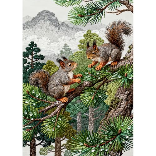 Auremi Squirrels Diamond Art Painting, 5D Animals Diamond Painting Kits, Full Drill Diamond Dots Paintings for Beginners, Crystal Art Painting Kits for Home 30x40 cm - color: Diamond Painting 008