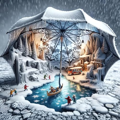 Diamond Art Kits for Adults, Winter Landscape 5D Diamond Painting Kits | DIY Gem Painting, Diamond Art Paintings Kit, Full Drill Diamond Dot for Home Wall Decor 14 X 14 Inch - color: CM049