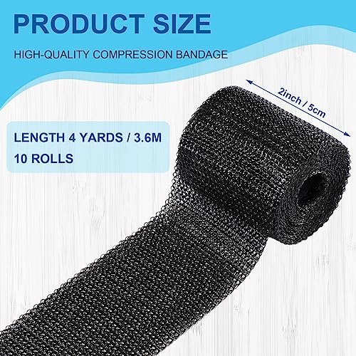 TrelaCo 10 Pcs Cast Tape Fiberglass Casting Tape, 2" x 4 Yd, Black