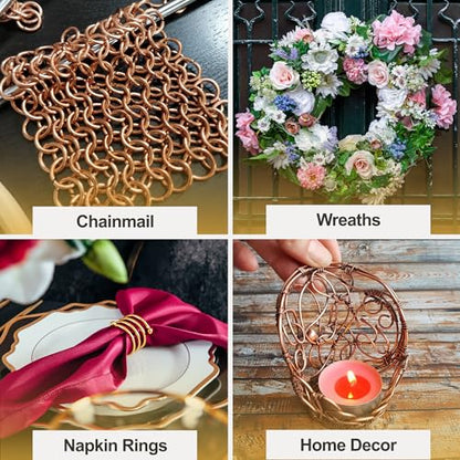Mandala Crafts 13 Gauge Rose Gold Tone Combo Anodized Aluminum Craft Wire - color: Rose Gold Tone Combo, size: 13 Gauge 50X6 Feet
