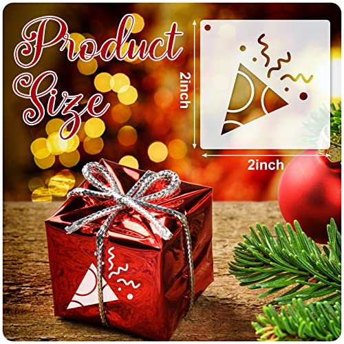 Fainne 100 Pcs 2 Inch Christmas Stencils Small Stencils for Painting | Reusable Craft Stencils, DIY Scrapbook, Wood Wall Fabric Rock Chalkboard Sign Painting, Home Art Decor Projects - style: Santa Style