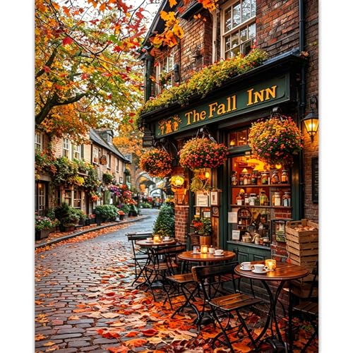 Autumn Paint by Numbers kit for Adults, Fall DIY Painting Kits 16x20inch - color: Autumn, size: 16x20inch