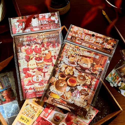 Japanese Food Style Sticker Scrapbooking Supplies for Junk Journal, 40 Sheets Stickers TZ013003 - color: Food Style