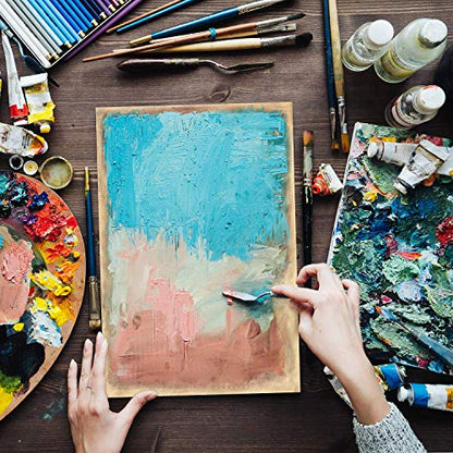 ARTEZA Wood Canvas Boards, 10 x 10 Inches, Pack of 5, Birch Wood, Wooden Panels for Acrylic and Oil Painting, Wood Burning, Crafting - size: 10x10 Inch