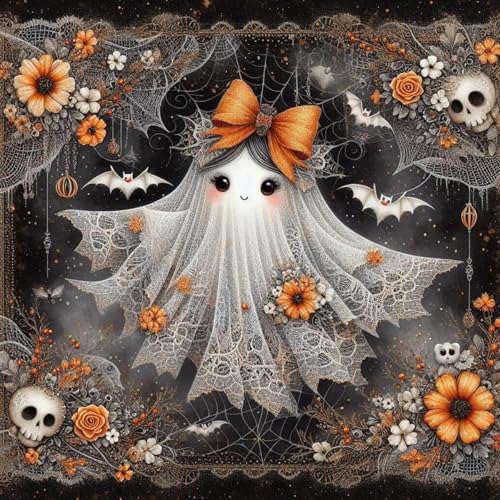 HHMATITS Halloween Diamond Art Kits for Adults 14X14IN - color: Halloween-2
