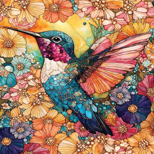 Xylogist Hummingbird Diamond Art Kits for Adults 14x14 Inch | 5D Hummingbird Flowers Diamond Painting, DIY Paint by Diamonds for Adults, Full Drill Gem Art for Adults for Home Wall Decor - color: Hummingbird, size: 13.8x13.8in(35x35cm)