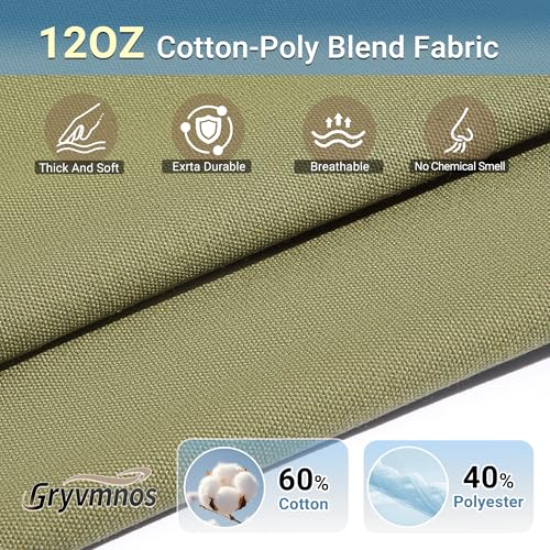 12oz Heavy Duty Cotton Canvas Fabric, Thickend Cotton Duck Cloth, 5 Yard - color: Green, size: 5 Yards Pre-cut