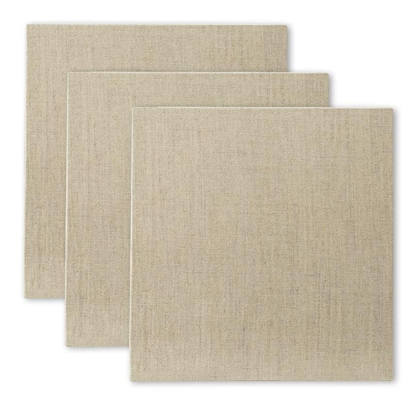 Senso Clear Primed Linen Panels - 10x10-3 Pack of Panels for Painting Oils, Acrylics, Pastels and More - size: 10x10"