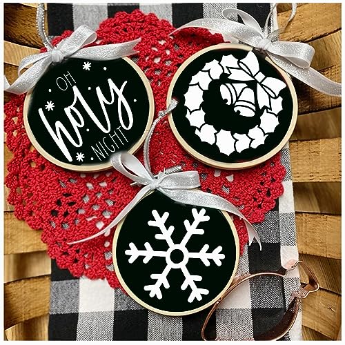 Small Stencils for Painting on Wood Reusable, 3 Inch Reusable Stencil for Craft Ornament Paint Template Stencils for Wall Card Rock Wood Signs Coasters Canvas Home Decor (Christmas) - style: christmas