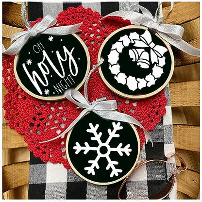 Small Stencils for Painting on Wood Reusable, 3 Inch Reusable Stencil for Craft Ornament Paint Template Stencils for Wall Card Rock Wood Signs Coasters Canvas Home Decor (Christmas) - style: christmas