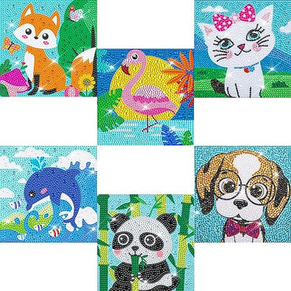 Labeol Diamond Art Kits for Kids Crafts for Girls Ages 6-8-10-12 Easy to DIY Creative Diamond Art Sticker Craft by Numbers Kits for Kids and Adult Beginners (6 Pack Chic) - style: 6 pack Chic