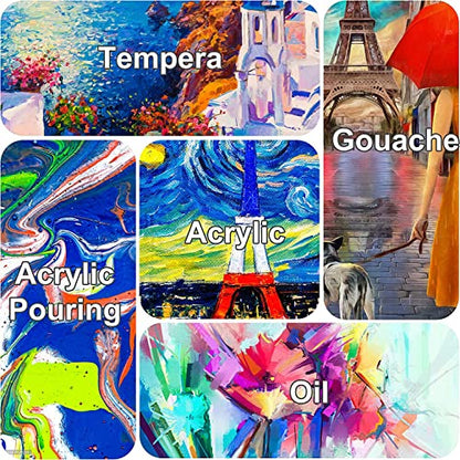 Stretched Canvases for Painting 16x16 Inch 4-Pack, 10 oz Triple Primed Acid-Free 100% Cotton Blank Canvas, Square Canvas for Oil Paint Acrylics Pouring & Wet Art Media, Pour Painting - size: 16"x16"(4-Pack), style: Studio