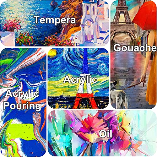 Large Canvas for Painting 16x40 Inch 4-Pack, 12.3 oz Triple Primed 100% Cotton Stretched Canvas, Blank Large Canvases for Oil Paint Acrylics Pouring & Wet Art Media - size: 16"x40"(4-Pack), style: Studio