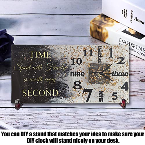 DIY Clock Molds Large Clock Resin Molds,3D Arabic and English Numers Personalization Clock Silicone Casting Epoxy Resin Photo Display Stand for Home Decor,1 Black Movement + 1 Silicone Molds Include