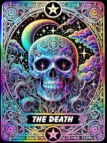 Skull Moon Star Diamond Art Kits for Adults, 5D Diamond Painting Kits | DIY Gem Painting, Crafts for Adults, Diamond Art Paintings, Full Drill Diamond Dot for Home Wall Decor 12 X 16 in - color: CM059