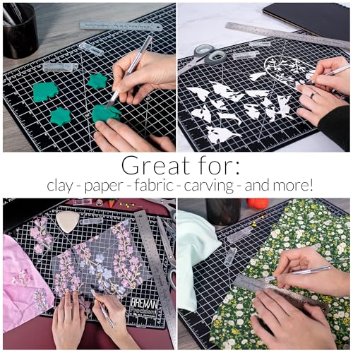 Wa Portman Sewing Cutting Mat, Precision Knife, Inch & Metric Ruler Set This set includes 18x24 Inch Self-Healing Cutting Mat, 10pc #11 Blades, Xacto Knife Set, & 24'' Cork Backed Metal Ruler Set - size: 18x24