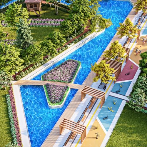 Baluue Artificial River Tile Sheet 5 Sheets Water Diorama Sheets for Sand Table Model Fake Water Texture Paper for Stream Model Mini Landscape DIY Display 11.61 X 8.26 in