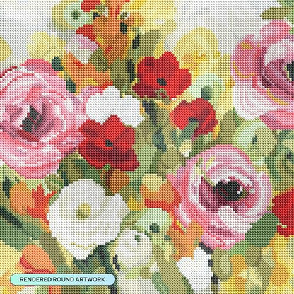 DIAMOND ART CLUB Lea's Garden Diamond Art Kits for Adults | Premium Diamond Painting Kit, Fun DIY Crafts for Adults, Round Diamond Art Canvas, 13" x 13" (33 x 33 cm) - color: Lea's Garden