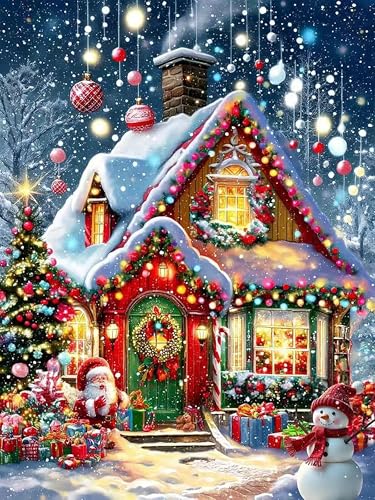 Christmas Diamond Art Kits for Adults,Diamond Painting Kits for Beginners - color: Christmas House
