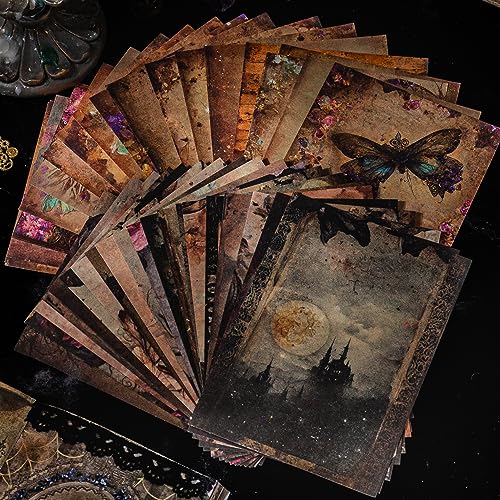 Alideco 360pcs Vintage Scrapbook Paper,college of magic Scrapbooking Paper for Journaling Supplies, Decorative Craft Paper for Junk Journals（mofaxueyuan）