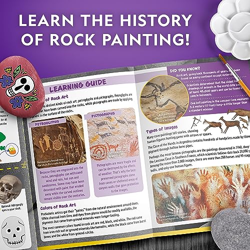 National Geographic Creepy Creatures Rock Painting Halloween Craft Kit | 10 River Rocks, 10 Paint Colors, Spooky Art Supplies for Kids, Halloween Crafts, Creative Activity, Creepy Creature Designs - style: Creepy Creatures