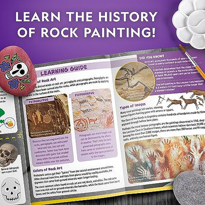 National Geographic Creepy Creatures Rock Painting Halloween Craft Kit | 10 River Rocks, 10 Paint Colors, Spooky Art Supplies for Kids, Halloween Crafts, Creative Activity, Creepy Creature Designs - style: Creepy Creatures