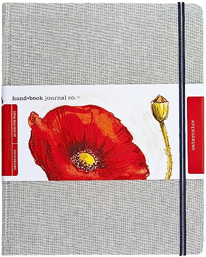 Handbook Journal Co. Artist Watercolor Sketchbook Journal, Grand Portrait 10.5 x 8.25 Inches, 95lb / 200 GSM, Hardcover w/Pocket - size: Grand Portrait, style: 95 lb / 200 gsm