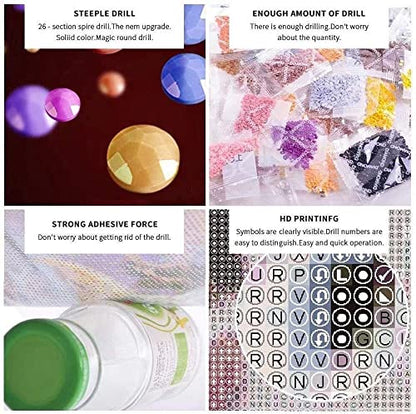 ZKOPAVS Diamond Painting Art Kits for Adults and Kids Purple Phoenix Full Drill Round Art Craft Kit for Home Office Decor (12x16 Inch)