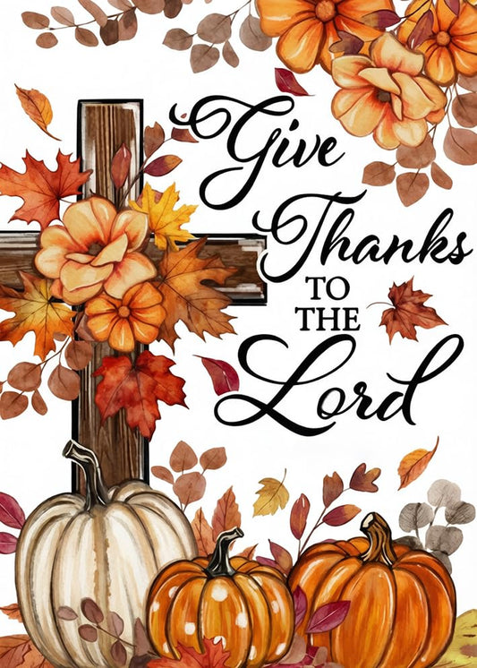 Religious Cross 5D Diamond Painting Kits for Adults, Christian Jesus Thanksgiving Fall Pumpkin Diamond Art for Beginners,DIY Full Drill Diamond Dots Gem Painting Art Craft Home Decor 12 x16 Inch - color: DPS093