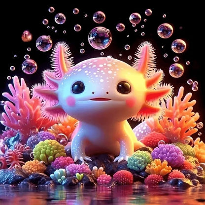 Dugsmgd Pink Axolotl Diamond Art Kits for Adults, Diamond Painting 12x12 in - color: Axolotl
