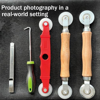 Screen Repair Kit & Window Screen Replacement Kit with Spline Roller Tool, Spline Removal Hook, Screen Cutter - Easy to Use 5-in-1 Tool for Screen Door Repair, Windows, Patio & Sliding Doors - size: 5 in 1