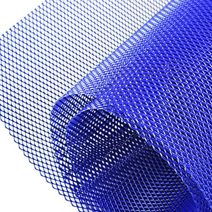 AggAuto Universal 40"x13" Car Grill Mesh 3x6mm Rhombic Hole Blue | Aluminum Alloy Automotive Grille Insert Bumper, One of the Most Multifunctional Shape Grids 100x33cm - size: 3x6mm Rhombus - Blue