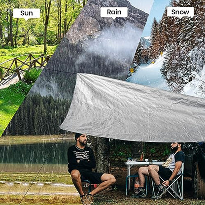 TICONN Heavy Duty Tarp Cover, Extra Thick Tarps Waterproof Tear and Rip Proof UV Resistant Tarpaulin with Reinforced Grommets and Edges (5.5 Mil, 10'×10') (Pack of 2) - color: Blue, size: 10'x10', 5.5 Mil (Pack of 2)