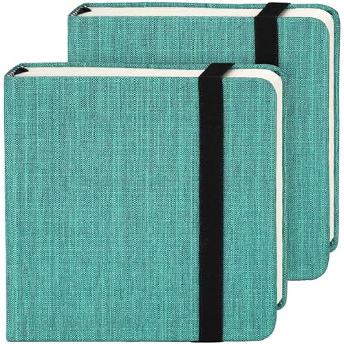 Funto Watercolor Journal 2 Pack, 4.7”x4.7” 48 Sheets Total, 100% Cotton Cold Press Paper 300gsm/140lb, Acid-Free Sketchbook Set for Practice & Class (Deep Green) - color: 4.7x4.7