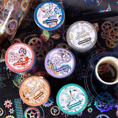 PET Tape Stickers for Journaling Supplies, Gears Journal Tape Stickers - color: Fantasy